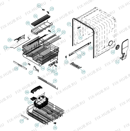 Взрыв-схема посудомоечной машины Asko D5233 XL NO   -White Bi (337877, DW70.3) - Схема узла 02