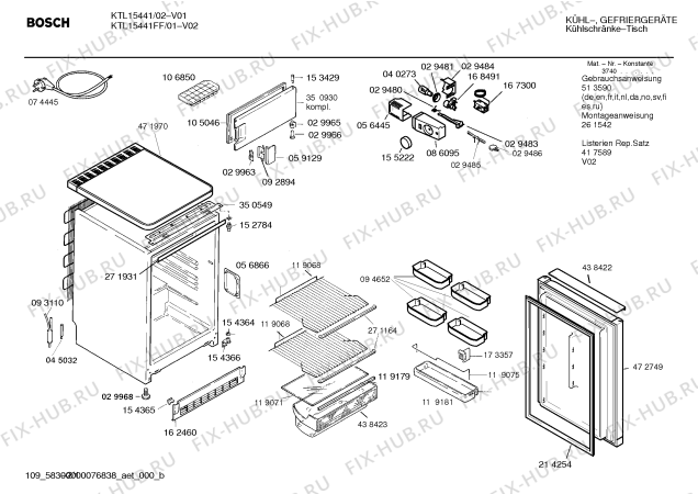 Схема №2 KTL15423GB с изображением Дверь для холодильной камеры Bosch 00472749