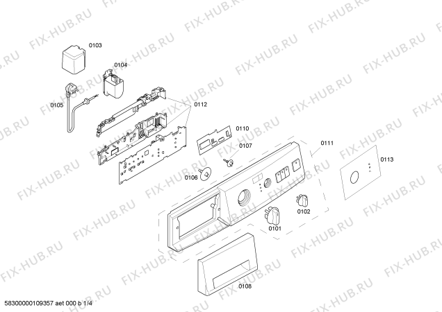 Схема №4 WXS1067IT freeStyle с изображением Панель управления для стиральной машины Siemens 00444703