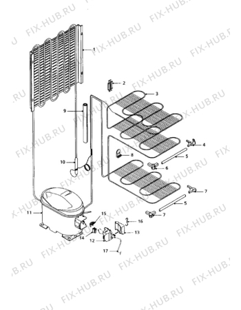 Взрыв-схема холодильника Electrolux EU0941T - Схема узла Cooling system 017