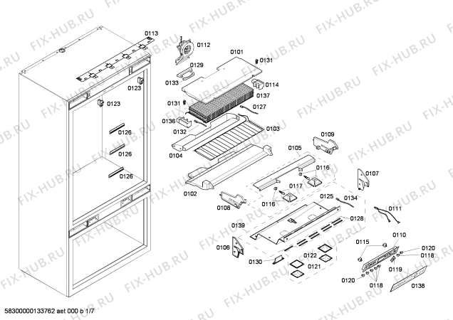 Схема №5 T36IT71FN с изображением Монтажный набор для холодильной камеры Bosch 00670894