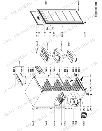 Схема №1 WV1660 A+W с изображением Панель управления для холодильника Whirlpool 480132103072