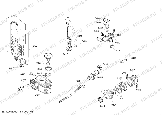 Схема №5 S44E30W0EU с изображением Переключатель для посудомоечной машины Bosch 00424555