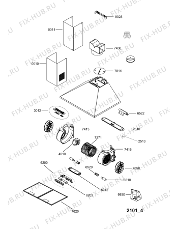 Схема №1 HCH 990 IX с изображением Воздуховод для электровытяжки Whirlpool 482000008880