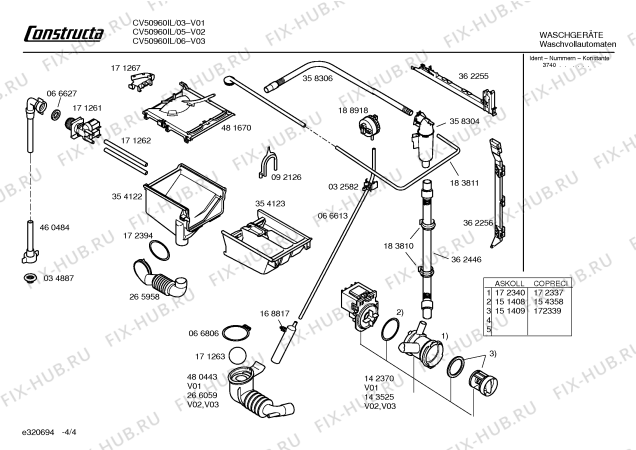 Схема №3 CV50960IL Constructa с изображением Инструкция по эксплуатации для стиралки Bosch 00580273