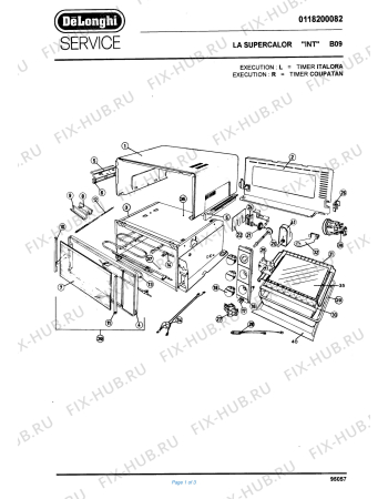 Схема №1 B09EX:LEX:R с изображением Панель для плиты (духовки) DELONGHI 592742