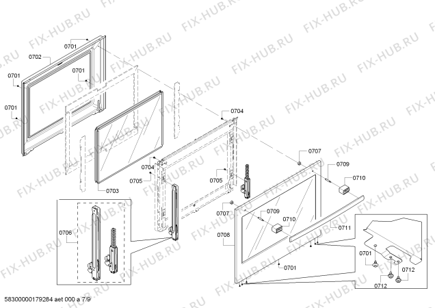 Взрыв-схема плиты (духовки) Bosch HBLP651UC Bosch - Схема узла 08