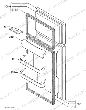 Взрыв-схема холодильника Zanussi ZRD18S - Схема узла Door 003
