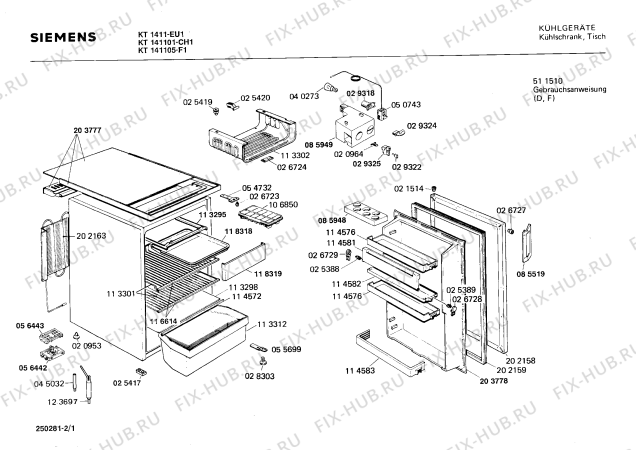 Схема №1 KT141105 с изображением Корпус для холодильника Siemens 00085949