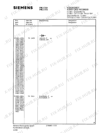 Схема №14 FM617K4 с изображением Сервисная инструкция для видеотехники Siemens 00535287