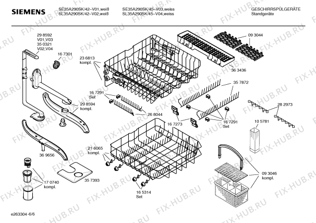 Взрыв-схема посудомоечной машины Siemens SE35A290SK - Схема узла 06