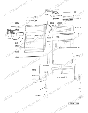Схема №4 ADG 8942 IX с изображением Блок управления для посудомойки Whirlpool 481010699125