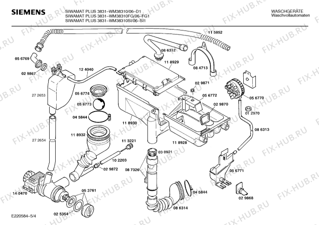 Схема №3 WM38310FG SIWAMAT PLUS 3831 с изображением Панель управления для стиральной машины Siemens 00273964