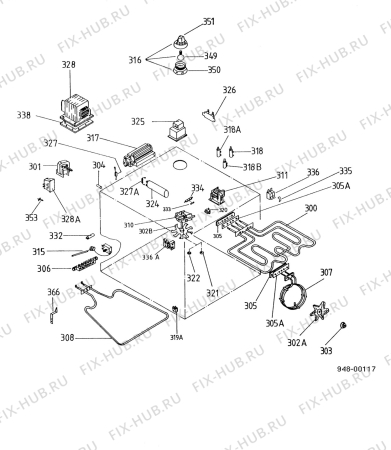 Взрыв-схема плиты (духовки) Bauknecht EMK780-1WS - Схема узла Functional parts