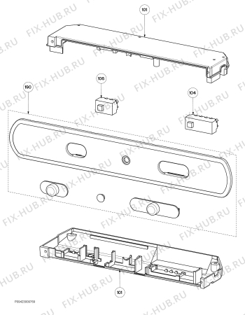 Взрыв-схема вытяжки Zanussi ZHT531W - Схема узла Command panel 037