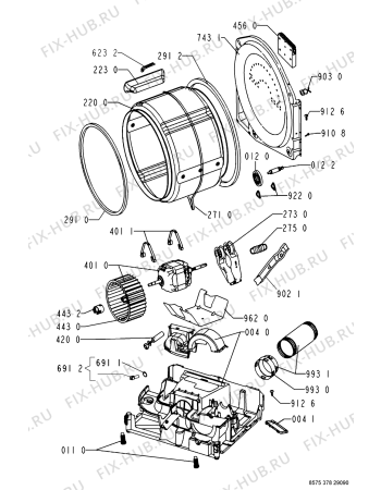 Схема №2 AWZ 3789 с изображением Дверь (люк) Whirlpool 480112100577