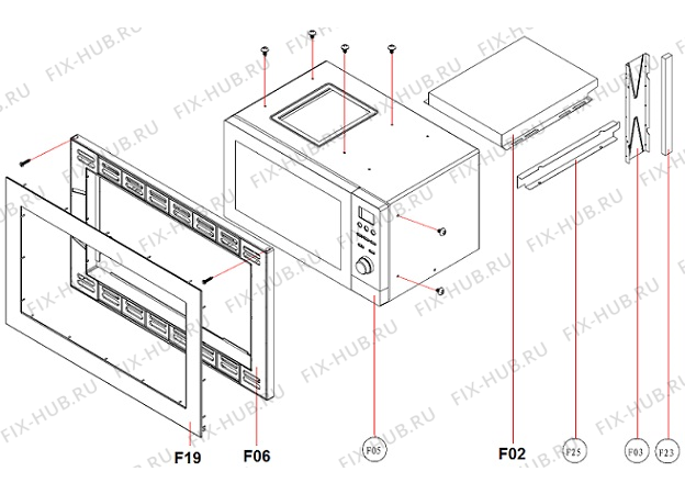 Схема №1 VMT542X (389624, D90D25ESPRIIIA5) с изображением Дверка для микроволновой печи Gorenje 418087