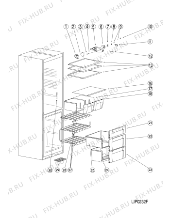 Взрыв-схема холодильника Indesit SB185L (F077045) - Схема узла