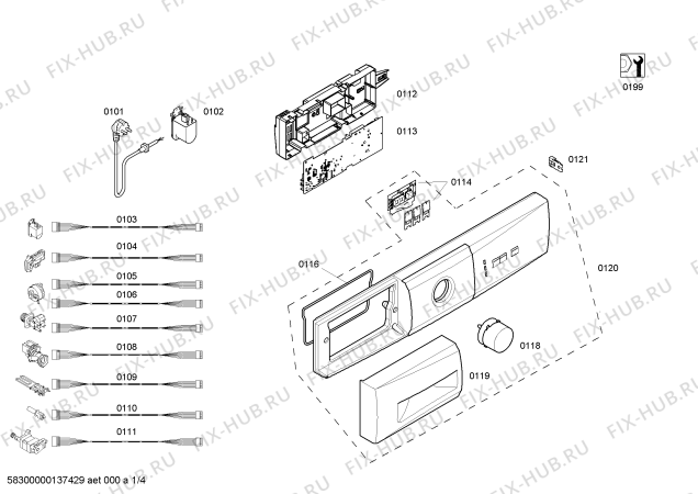 Схема №4 WFP800B7S с изображением Ручка для стиралки Bosch 00647625