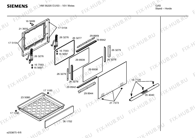 Схема №6 HM56220EU с изображением Инструкция по эксплуатации для плиты (духовки) Siemens 00529093