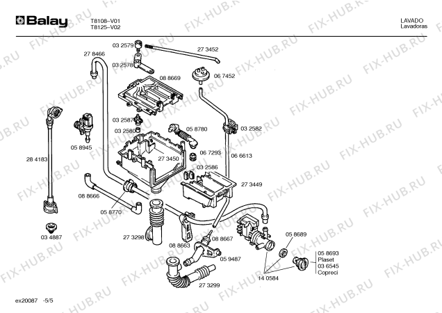 Взрыв-схема стиральной машины Balay T8108 - Схема узла 05