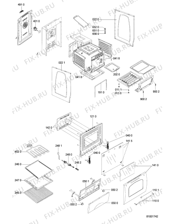 Схема №2 ACM 834 AR с изображением Затычка для электропечи Whirlpool 481244039202