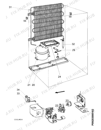 Взрыв-схема холодильника Electrolux ER7840D - Схема узла Cooling system 017