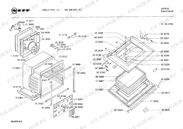 Схема №2 195306644 1394.21PFK-V1 с изображением Стеклокерамика для плиты (духовки) Bosch 00230553