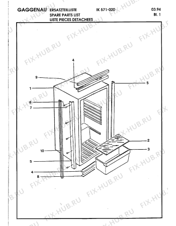 Взрыв-схема холодильника Gaggenau IK571020 - Схема узла 02
