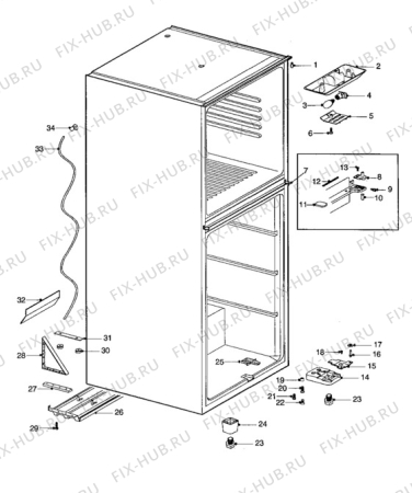 Взрыв-схема стиральной машины Zanussi ZFC47/56 - Схема узла Cabinet + furniture (extra)