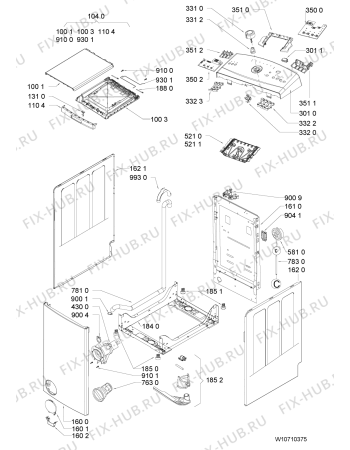 Схема №2 AWE 55710 с изображением Блок управления для стиралки Whirlpool 481010650042