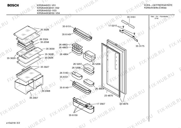 Взрыв-схема холодильника Bosch KIR26440GB - Схема узла 02