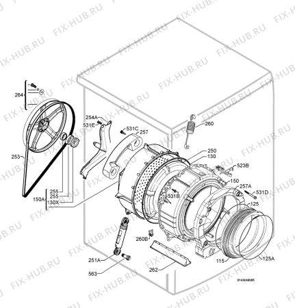 Взрыв-схема стиральной машины Aeg Electrolux L58840 - Схема узла Functional parts 267