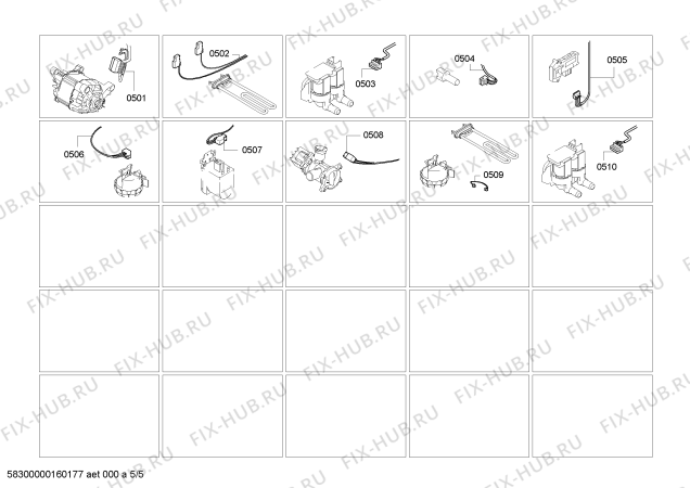 Взрыв-схема стиральной машины Bosch WAE16212TR Maxx 6 VarioPerfect - Схема узла 05