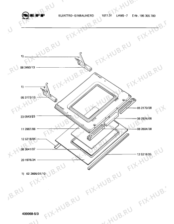 Схема №5 195304808 2800.41WX с изображением Переключатель для электропечи Bosch 00025057