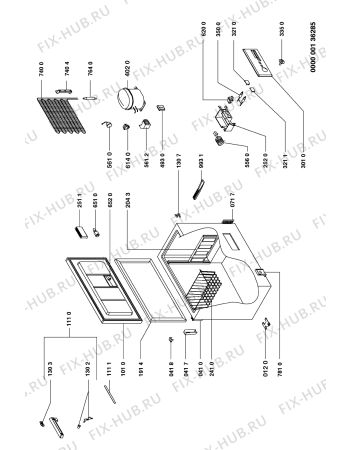 Схема №1 1 CH-4610 с изображением Дверка для холодильной камеры Whirlpool 481944269343