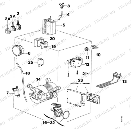 Взрыв-схема стиральной машины Zanussi TJ1053 - Схема узла Electrical equipment