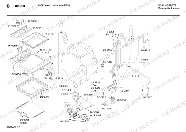 Схема №4 WOK2401FF WOK2401 с изображением Панель управления для стиралки Bosch 00359983