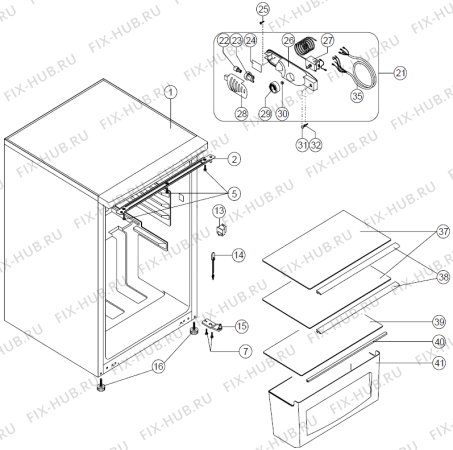 Схема №1 F40914AW (393552, ZOS08264) с изображением Ящичек для холодильника Gorenje 412157