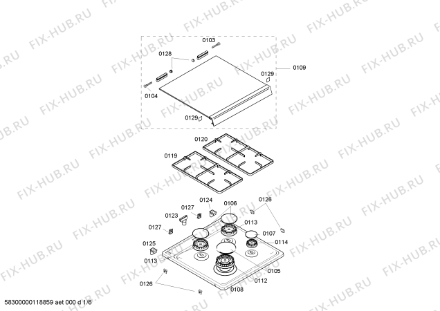 Схема №5 HSV625020S с изображением Панель управления для плиты (духовки) Bosch 00663528