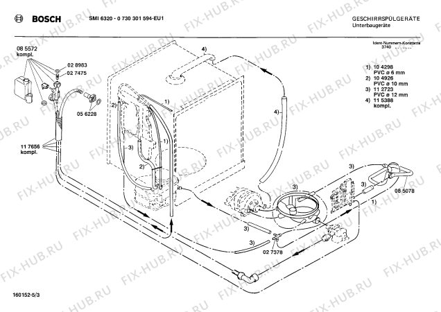 Взрыв-схема посудомоечной машины Bosch 0730301594 SMI6320 - Схема узла 03