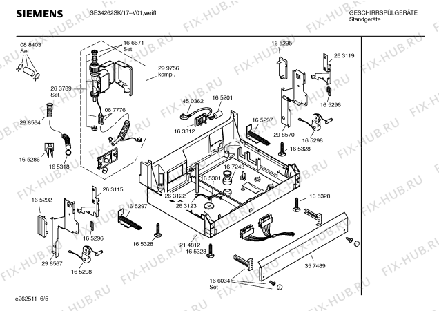 Взрыв-схема посудомоечной машины Siemens SE34262SK - Схема узла 05