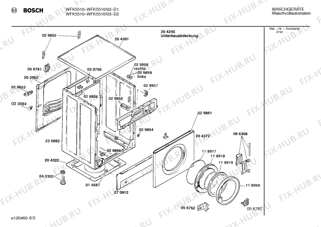 Взрыв-схема стиральной машины Bosch WFK5510 - Схема узла 02