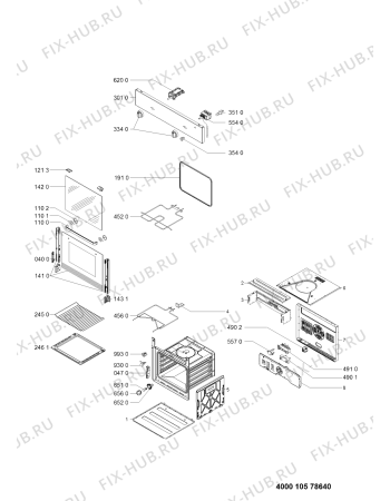 Схема №1 AKS 194 IX с изображением Обшивка для плиты (духовки) Whirlpool 481010578604