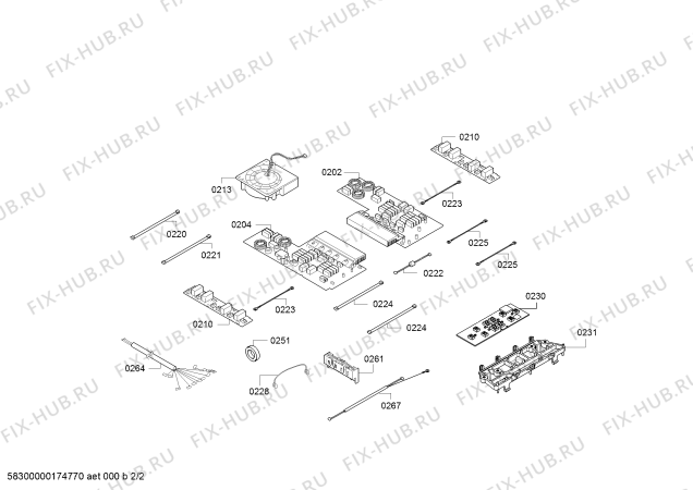 Взрыв-схема плиты (духовки) Siemens EI645BV17E IH6.1 - Flex + Polibox - Схема узла 02