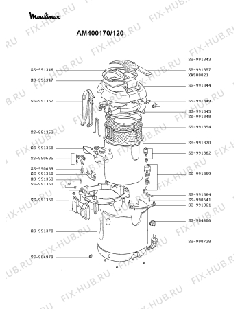 Схема №1 FR402431/12 с изображением Фиксатор для электротостера Moulinex SS-991360