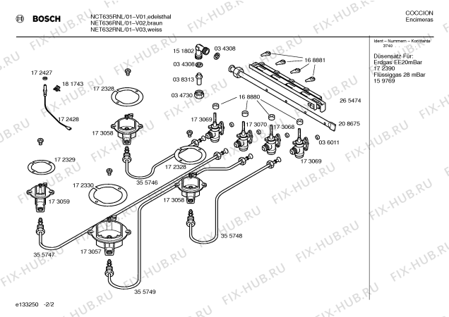 Взрыв-схема плиты (духовки) Bosch NET636RNL - Схема узла 02