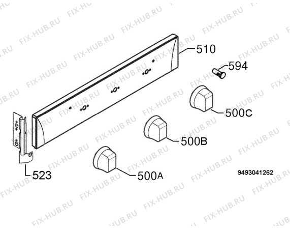 Взрыв-схема плиты (духовки) Zanussi ZOB561XS - Схема узла Command panel 037