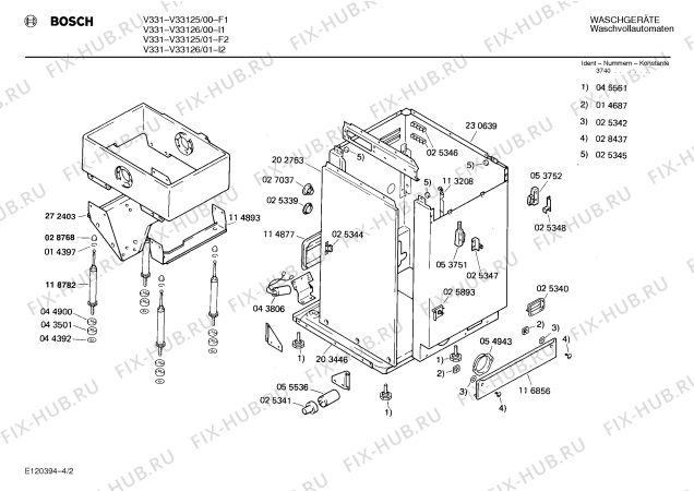 Взрыв-схема стиральной машины Bosch V33126 V331 - Схема узла 02