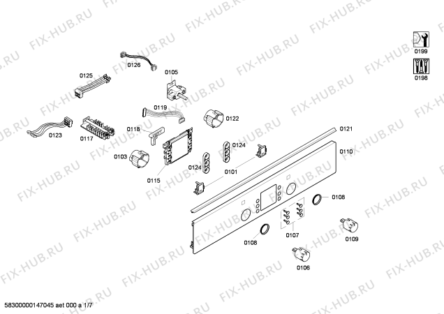 Схема №4 HCE857921F с изображением Ручка переключателя для духового шкафа Bosch 00619446